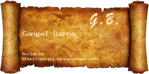 Gangel Barna névjegykártya